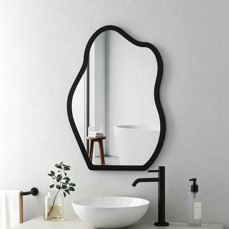 Καθρέπτης Evanthia Pakoworld Μαύρο Mdf 36X1.2X56 Εκ