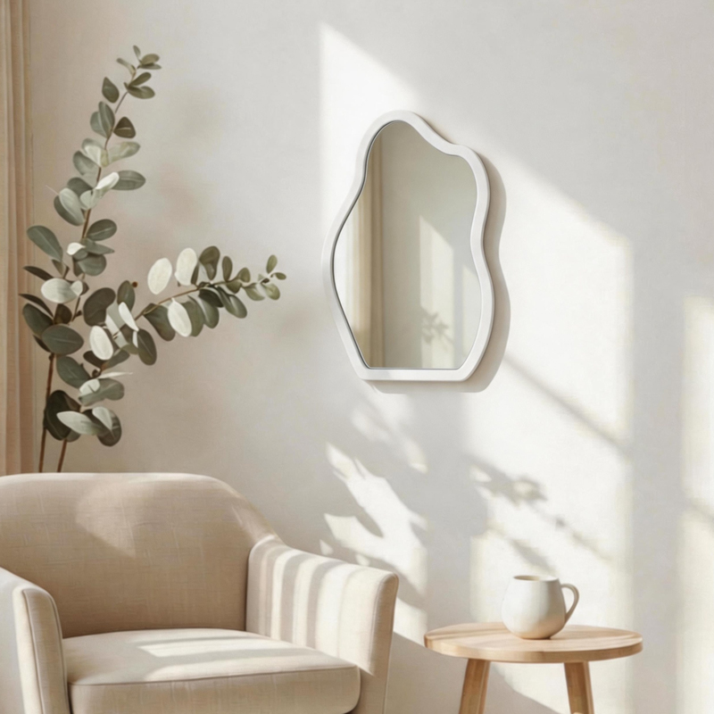 Καθρέπτης Evanthia Pakoworld Λευκό Mdf 36X1.2X56 Εκ