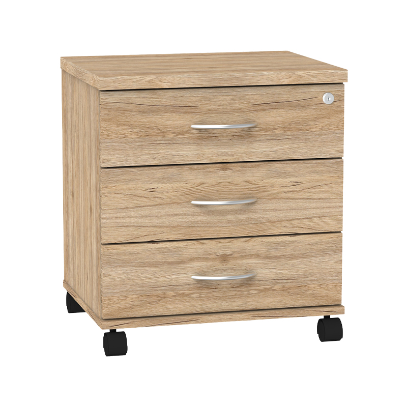 Συρταριέρα Γραφείου Τροχήλατη Anze Pakoworld Φυσικό Μελαμίνης 48X38X53Εκ