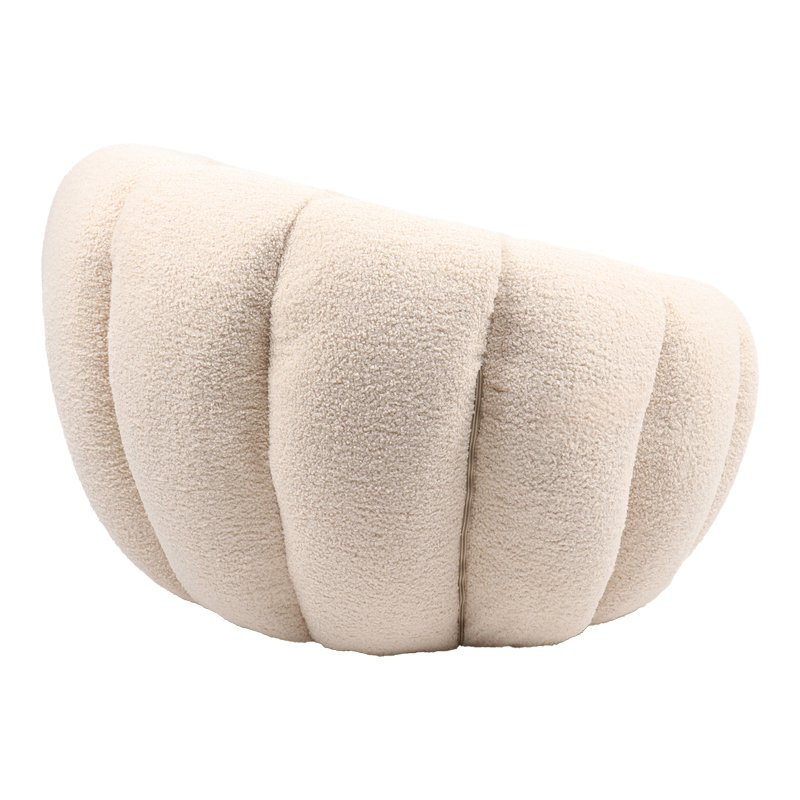 Πολυθρόνα Yannick Pakoworld Μπουκλέ Ύφασμα Μπεζ 92X92X60Εκ