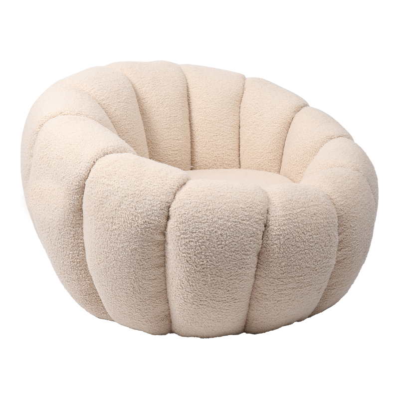 Πολυθρόνα Yannick Pakoworld Μπουκλέ Ύφασμα Μπεζ 92X92X60Εκ