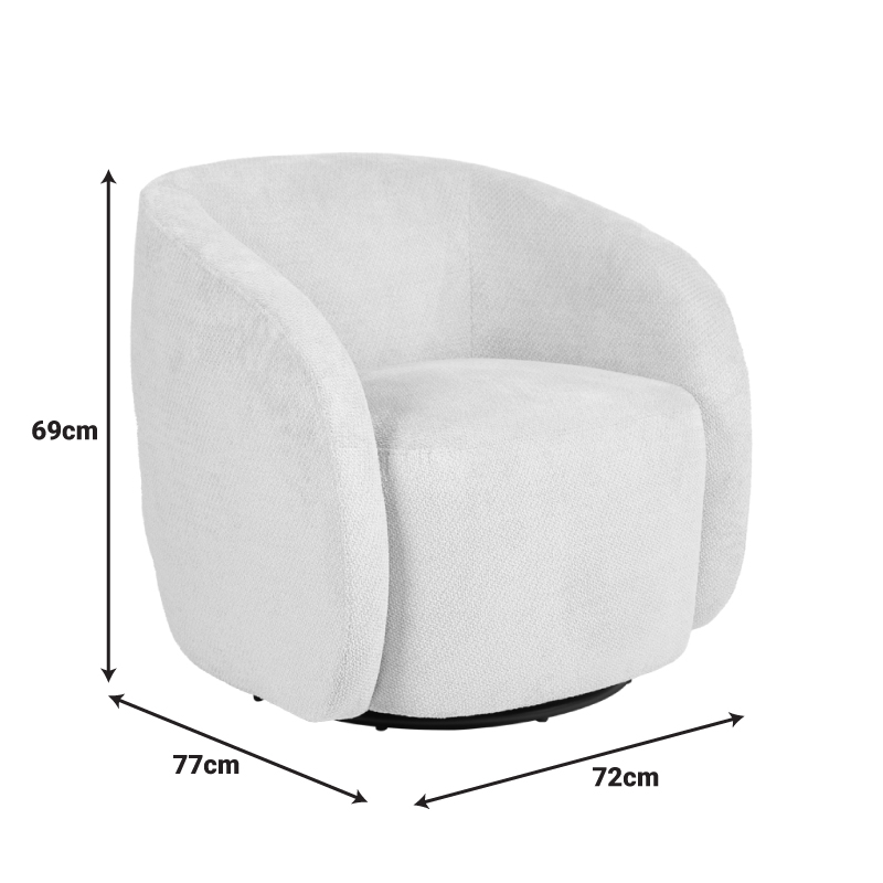 Πολυθρόνα Barrelo Pakoworld Περιστρεφόμενη Ύφασμα Σάπιο Μήλο 77X72X69Εκ