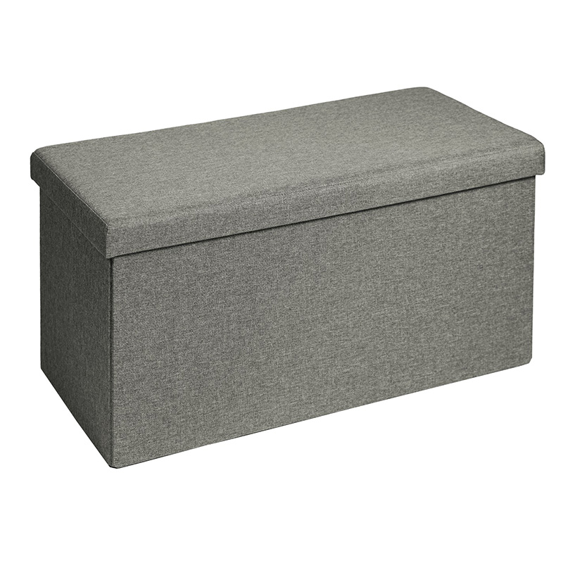 Σκαμπό-Μπαούλο Greatness Pakoworld Ύφασμα Γκρι 76X38X38Εκ