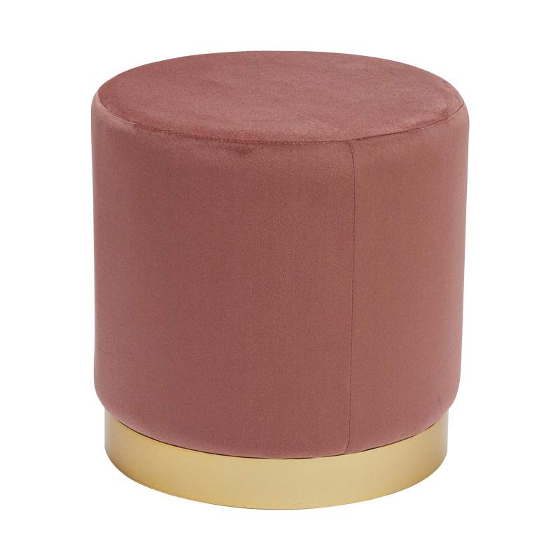 Σκαμπό Dash Pakoworld Βελούδο Σάπιο Μήλο-Χρυσό Φ35X35Εκ