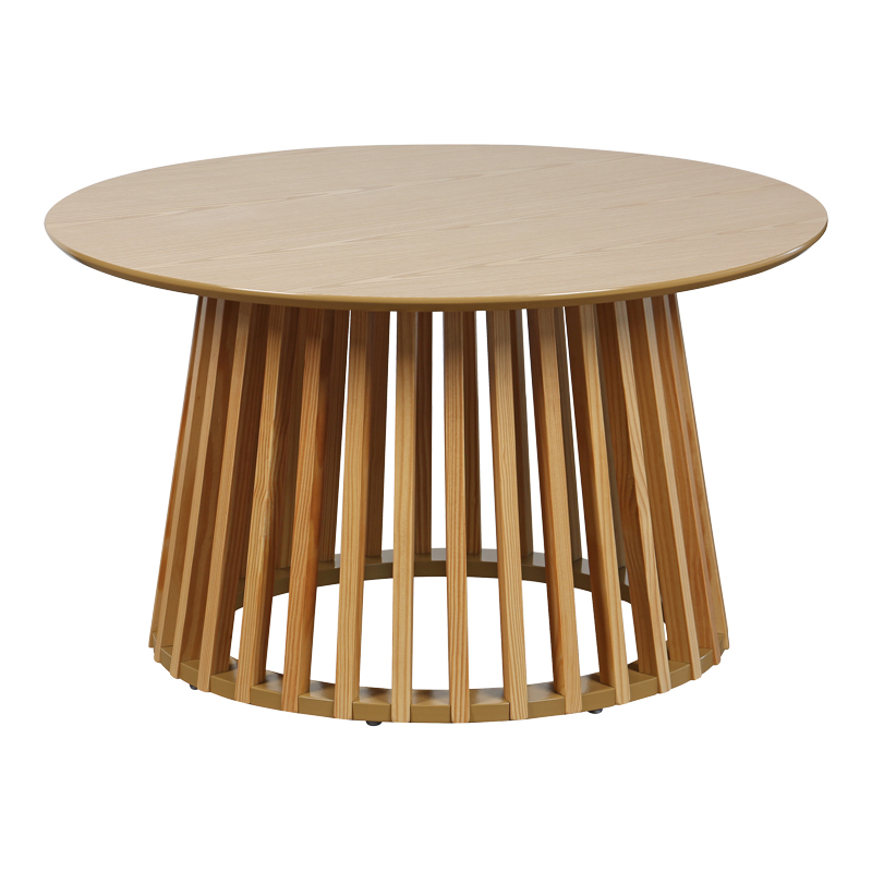 Τραπέζι Σαλονιού Domonic Pakoworld Mdf/Pw Σε Φυσική Απόχρωση Φ80X45Εκ