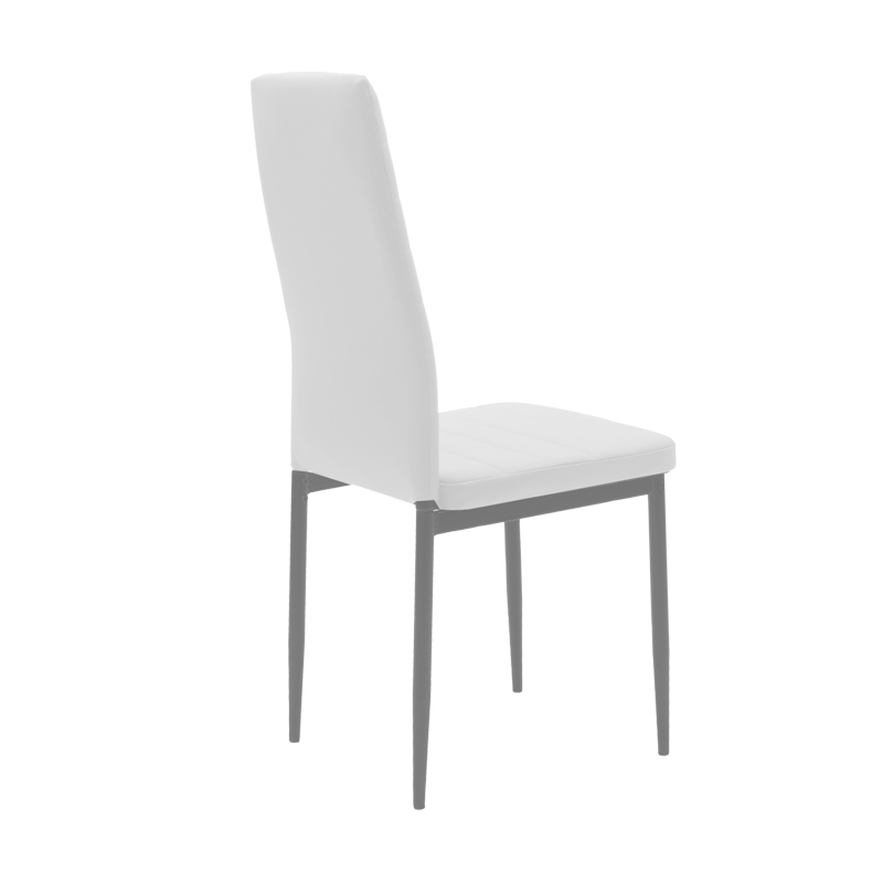 Καρέκλα Parker Pakoworld Μέταλλο-Pu Λευκό-Ανθρακί Πόδι 42X48X98Εκ