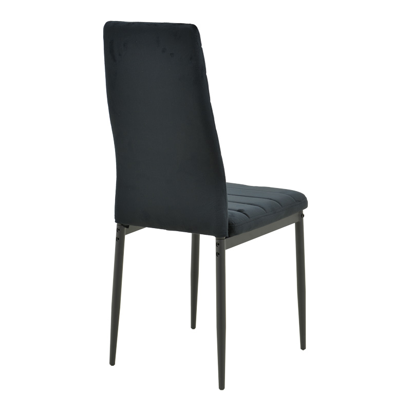Καρέκλα Parker Pakoworld Βελούδο Σε Μαύρη Απόχρωση Με Μαύρα Μεταλλικά Πόδια 39.5X48X95Εκ