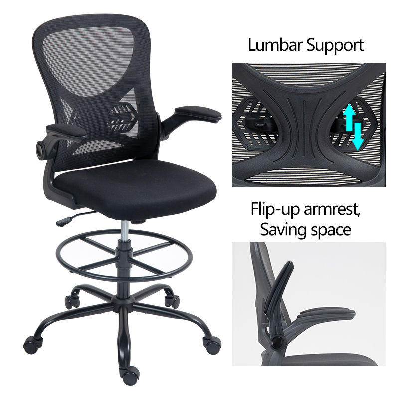 Καρέκλα Γραφείου Εργασίας Derzio Pakoworld Ύφασμα Mesh Σε Μαύρη Απόχρωση 62X53X131Εκ