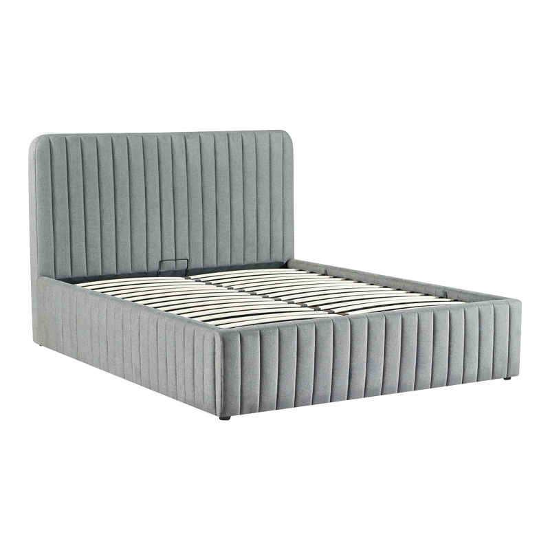 Κρεβάτι Διπλό Zilin Pakoworld Ύφασμα Ανθρακί Με Αποθηκευτικό Χώρο 160X200Εκ