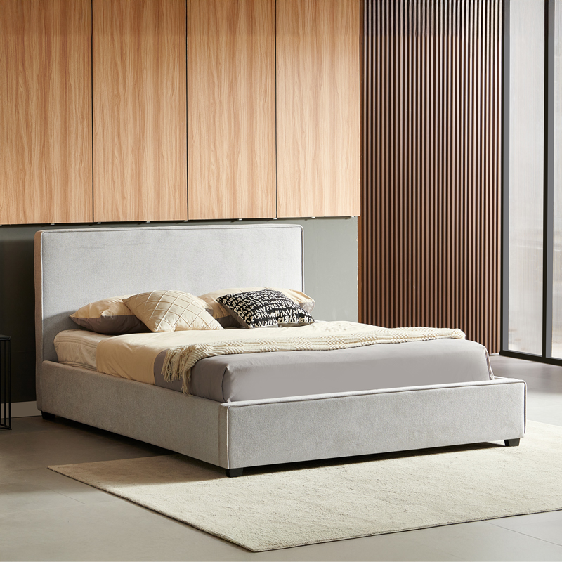 Κρεβάτι Διπλό Bedka Pakoworld Ύφασμα Γκρι Με Αποθηκευτικο Χώρο160X200Εκ