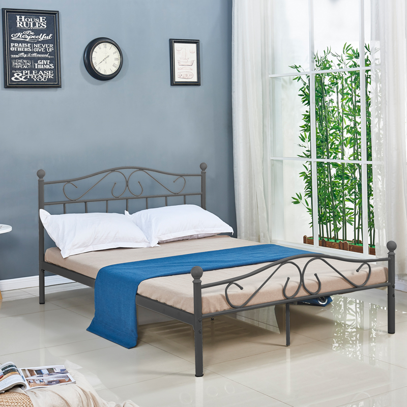 Κρεβάτι Yorick Pakoworld Μαύρο Μεταλλικό 150X200Εκ