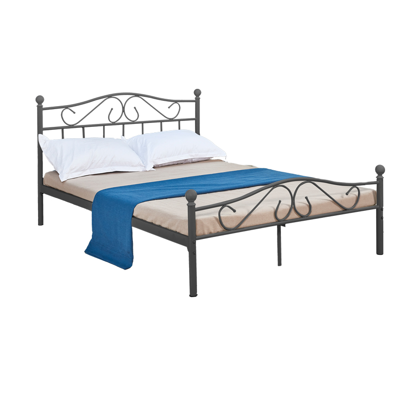 Κρεβάτι Yorick Pakoworld Μαύρο Μεταλλικό 150X200Εκ