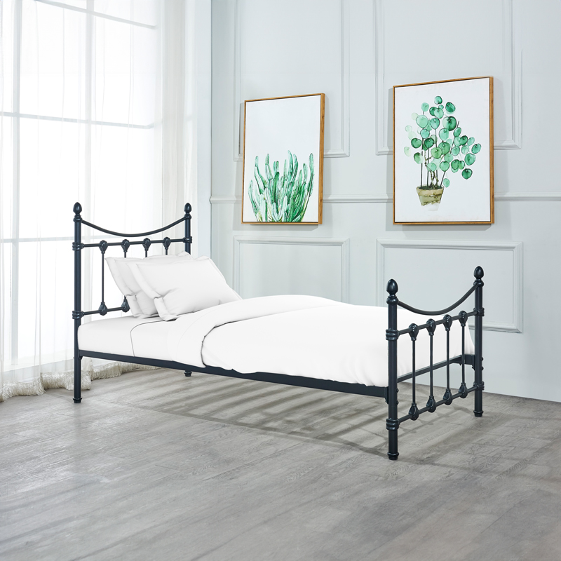 Κρεβάτι Beowulf Pakoworld Μαύρο Μεταλλικό 90X190Εκ