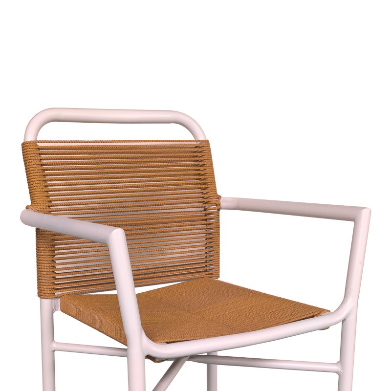 Πολυθρόνα Αλουμινίου Clutch Pakoworld Στοιβαζόμενη Λευκός Σκελετός-Φυσικό Rattan 55X56X80Εκ