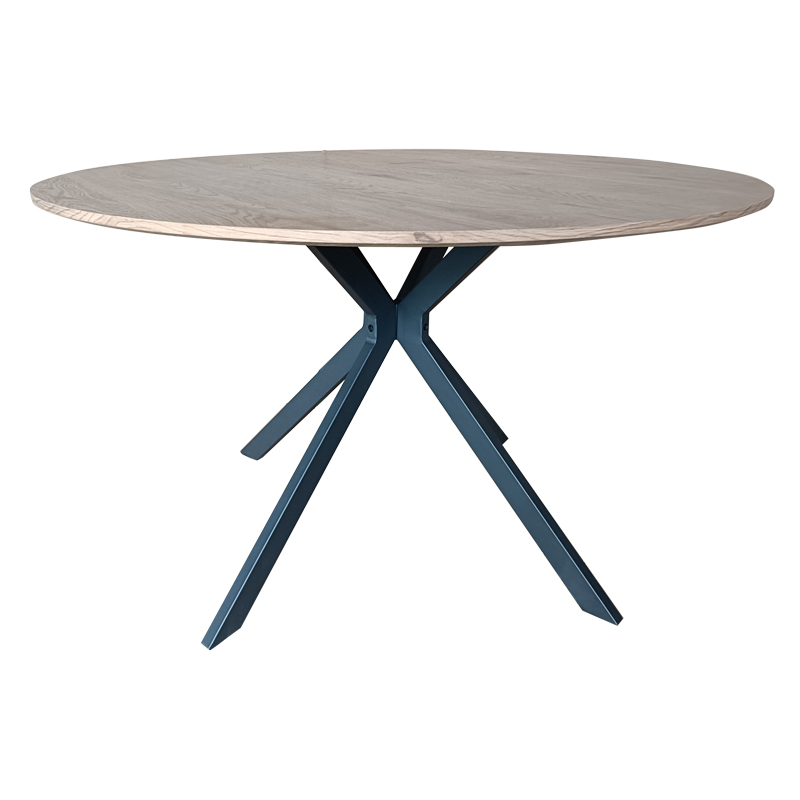 Τραπέζι Xuson Pakoworld Φυσικό Mdf-Πόδι Μαύρο Μέταλλο Φ120X75Εκ