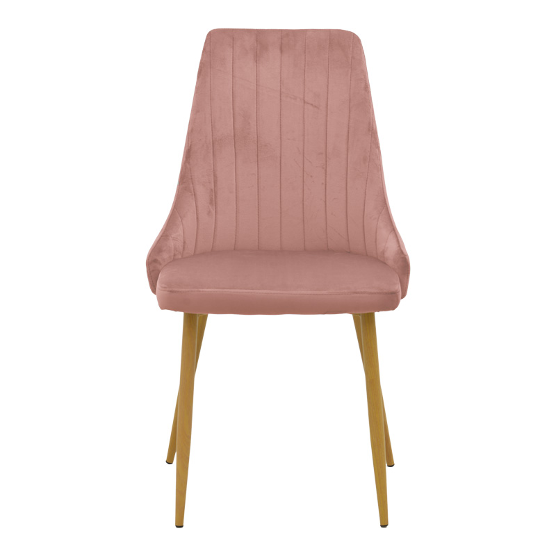 Καρέκλα Azori Pakoworld Σάπιο Μήλο Βελούδο Με Πόδι Μετάλλου Σε Φυσική Απόχρωση 49X55X85Εκ
