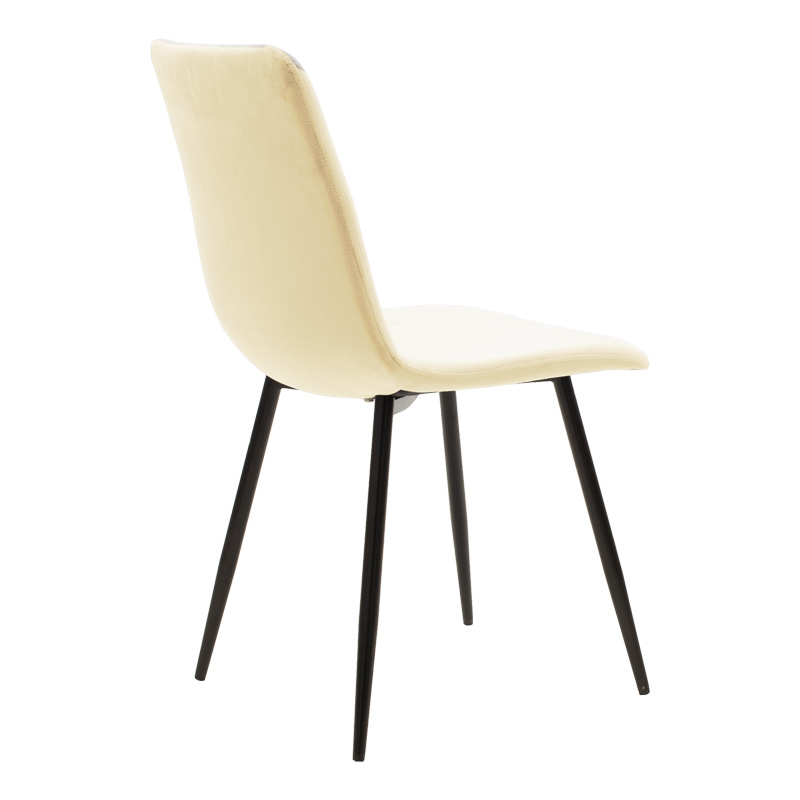 Καρέκλα Noor Pakoworld Μπεζ Ύφασμα Με Πόδι Μετάλλου Σε Μαύρη Απόχρωση 44X53X86Εκ