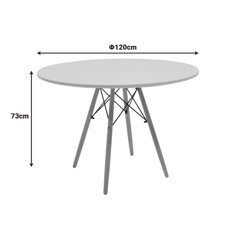 Τραπέζι Julita Pakoworld Mdf Λευκό Και Ξύλο Οξιάς Σε Φυσική Απόχρωση Φ120X73Εκ