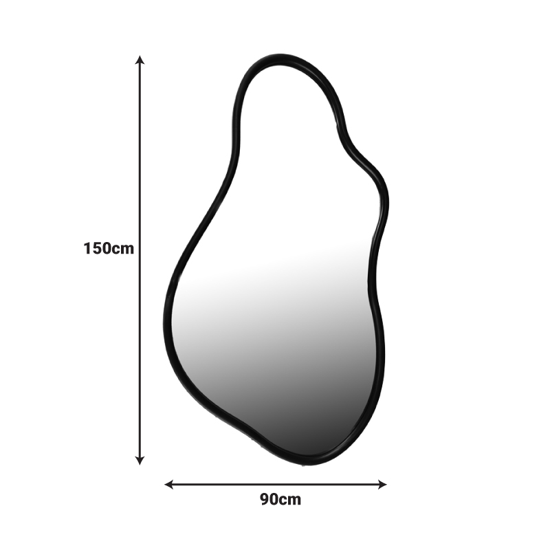 Καθρέπτης Decorde Inart Ξύλο Σε Μαύρη Απόχρωση 90X3.5X150Εκ