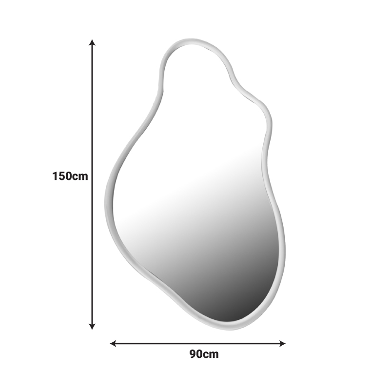 Καθρέπτης Decorde Inart Ξύλο Σε Λευκή Απόχρωση 90X3.5X150Εκ