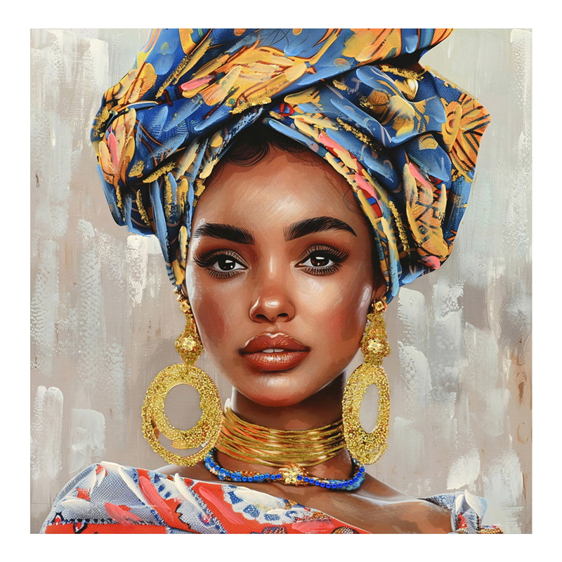 Πίνακας Σε Καμβά Turban 3D Inart 80X3X80Εκ