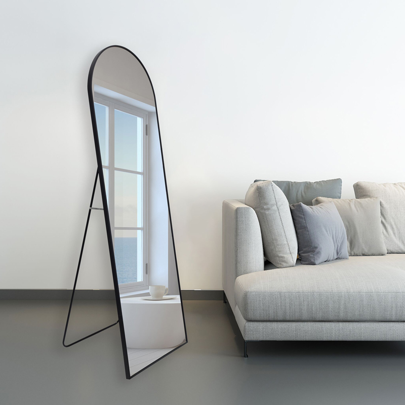 Καθρέπτης Lorens I Pakoworld Μαύρο Αλουμίνιο 60X40X160Εκ