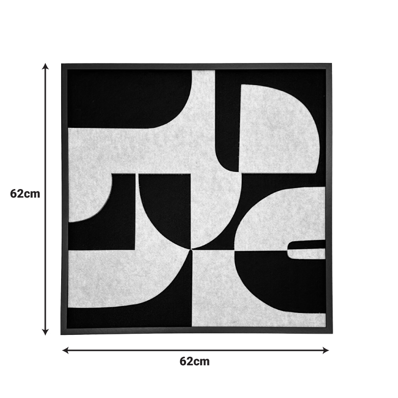 Πίνακας Με Πλαίσιο Jeire Pakoworld Μαύρο-Λευκό 62X2.5X62Εκ