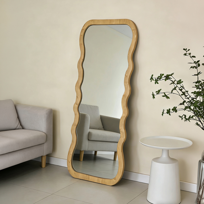 Καθρέπτης Zerbon Pakoworld Mdf Σε Φυσική Απόχρωση 60X1.5X155Εκ