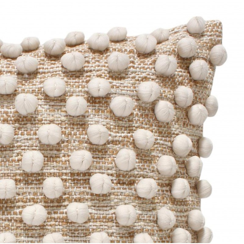 Μαξιλάρι Finne Inart Βαμβακερό Σε Μπεζ Απόχρωση 45X45Εκ