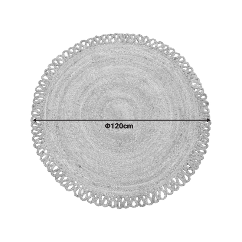 Χαλί Prejo Inart Γιούτα Σε Φυσική Απόχρωση Φ120X1Εκ