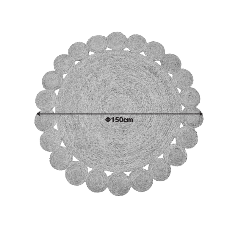 Χαλί Voni Inart Φυσικό Γιούτα Φ150X1Εκ