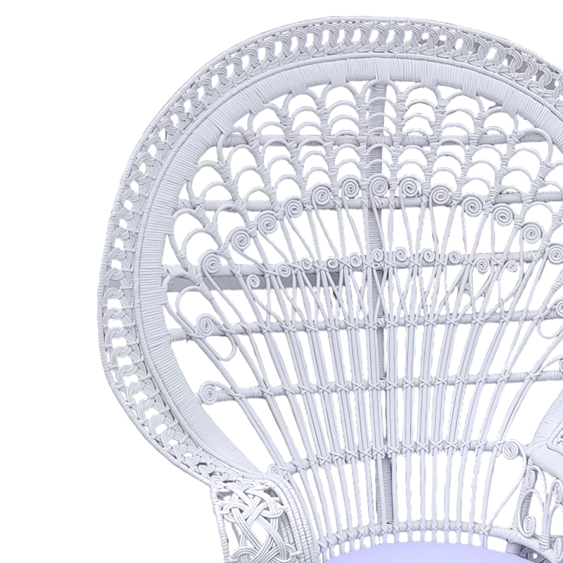 Πολυθρόνα Dorothy Inart Με Λευκό Μαξιλάρι-Λευκό Rattan 115X53X147Εκ