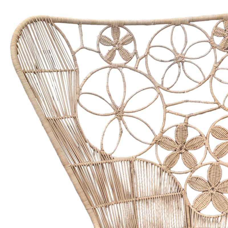 Πολυθρόνα Jake Inart Με Μπεζ Μαξιλάρι-Φυσικό Rattan 110X86X145Εκ