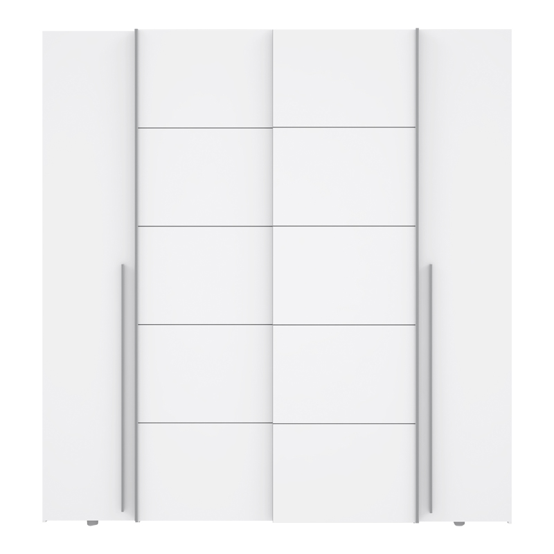 Ντουλάπα Ρούχων Lamore Pakoworld Τετράφυλλη Λευκό Μελαμίνης 200X61.5X210.5Εκ