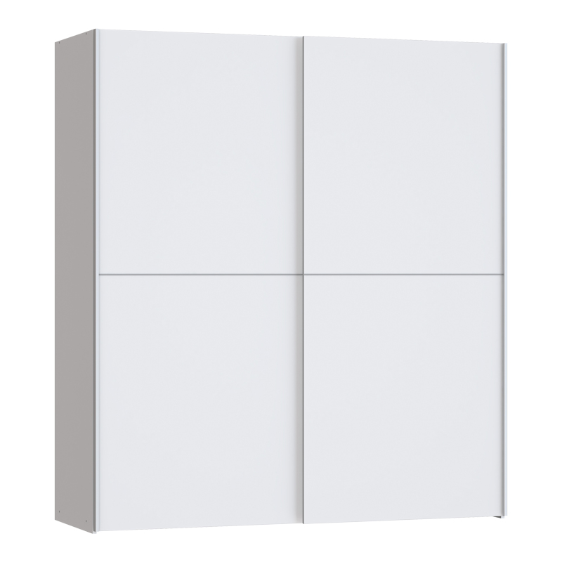 Ντουλάπα Ρούχων Noez Pakoworld Δίφυλλη Με Ράφια Λευκό Μελαμίνης 170.5X61X190.5Εκ