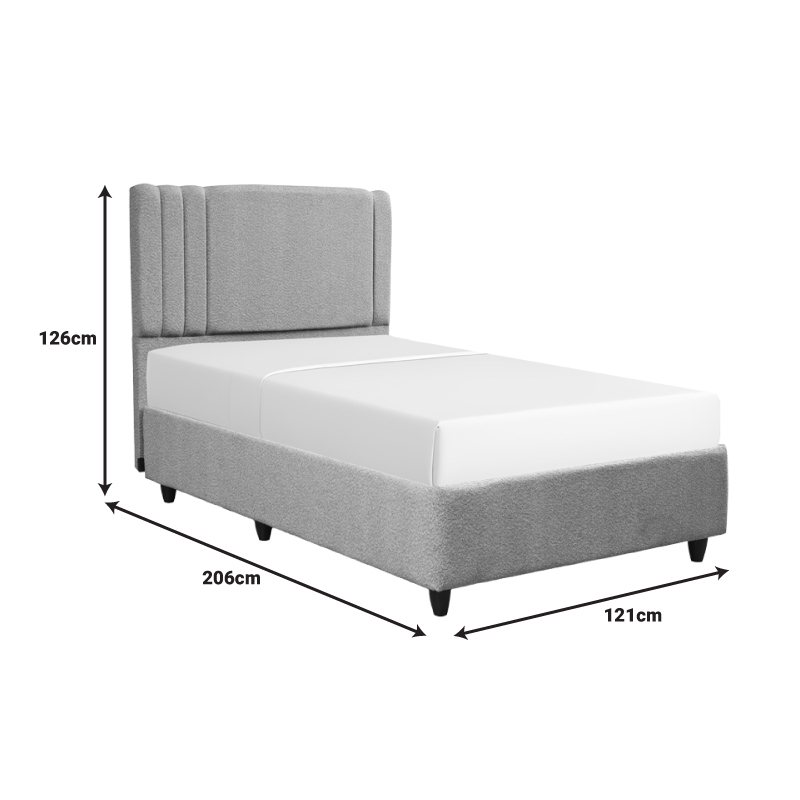 Κρεβάτι Με Αποθηκευτικό Χώρο Lineo Pakoworld Μπουκλέ Σε Μπεζ Απόχρωση 120X200Εκ