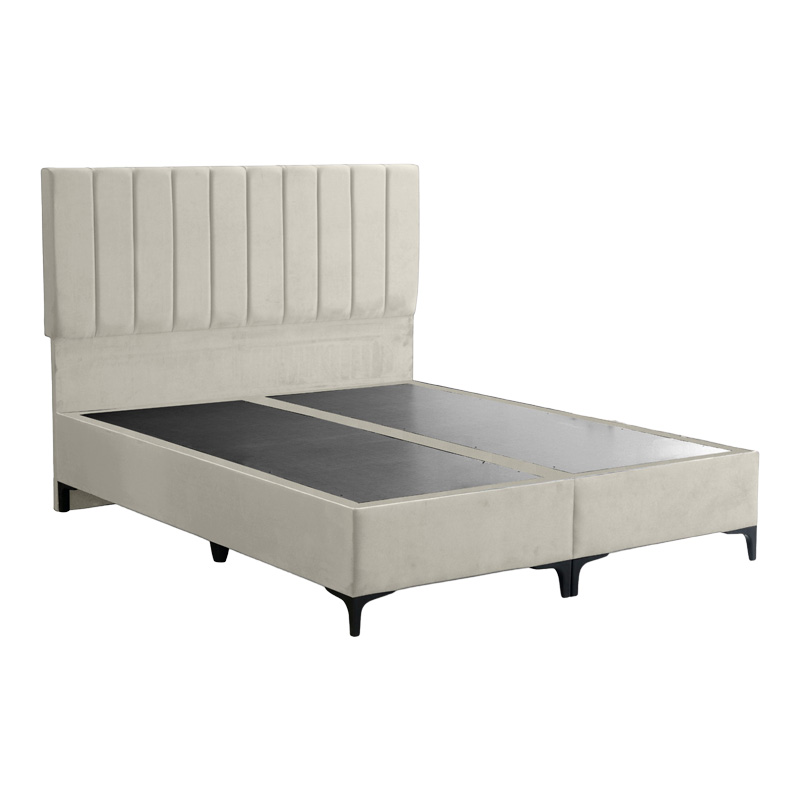 Κρεβάτι Moega Pakoworld Ύφασμα Σε Κρεμ Απόχρωση 160X200Εκ