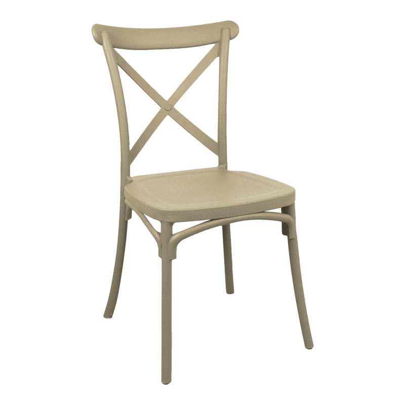 Καρέκλα Crossie Pakoworld Στοιβαζόμενη Pp Cappuccino 43X53X88Εκ
