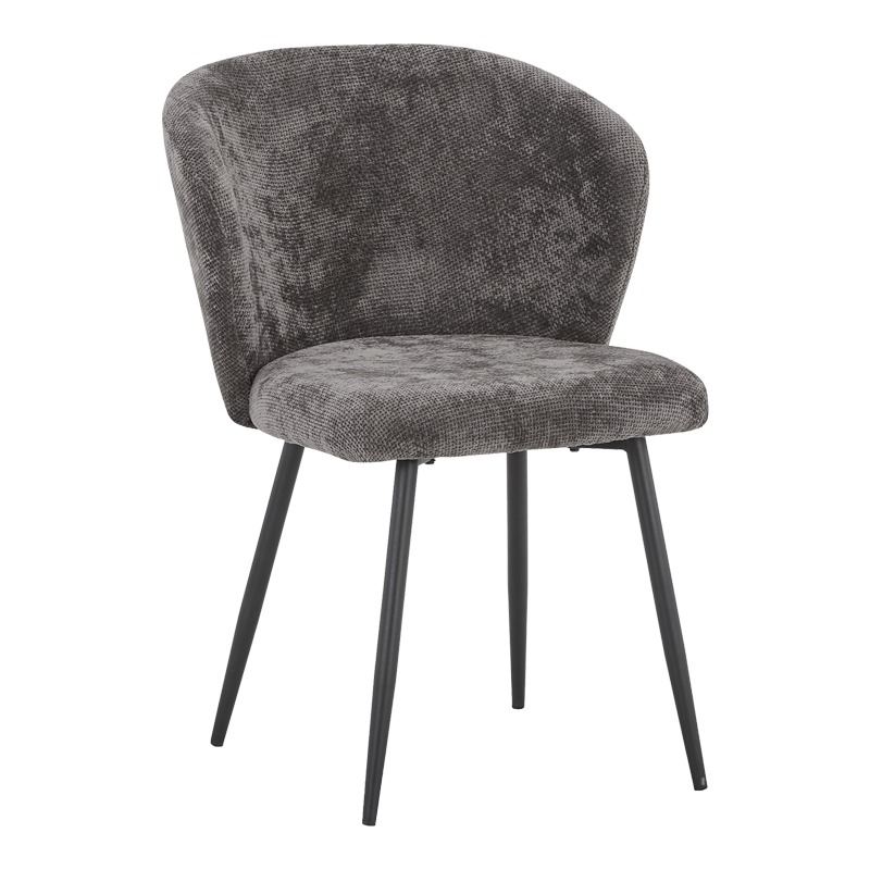 Καρέκλα Karg Pakoworld Καφέ Ύφασμα-Πόδι Μαύρο Μέταλλο 57X62X80Εκ