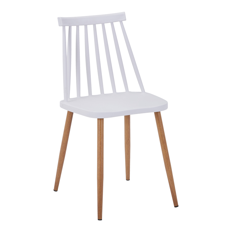 Καρέκλα Aurora I Pakoworld Pp Σε Λευκή Απόχρωση-Πόδι Μεταλλικό Φυσικό 43X48X79Εκ