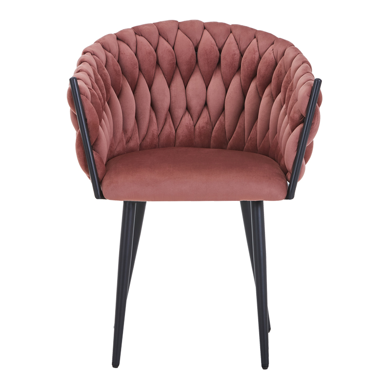 Πολυθρόνα Vivian Pakoworld Σάπιο Μήλο Βελούδο-Πόδι Μαύρο Μέταλλο 61X55X80Εκ