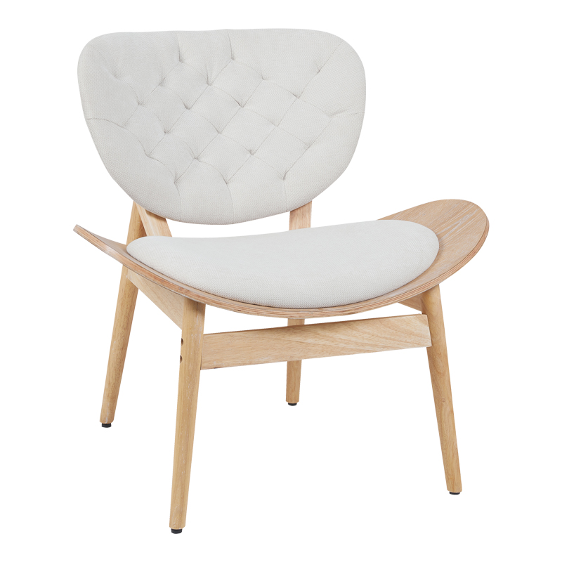 Πολυθρόνα Udalle Pakoworld Ξύλο Σε Φυσική Απόχρωση Με Μπεζ Ύφασμα 77X70X81Εκ