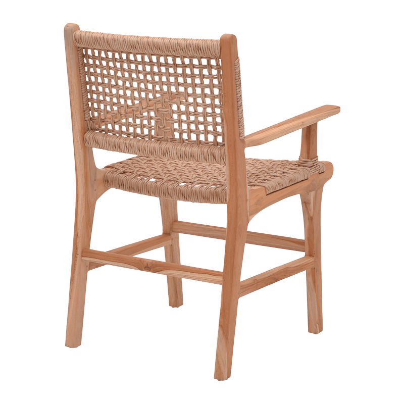 Πολυθρόνα Sponze Pakoworld Σκελετός Teak Ξύλο- Pe Σχοινί Σε Φυσική Απόχρωση 54X60X86Εκ