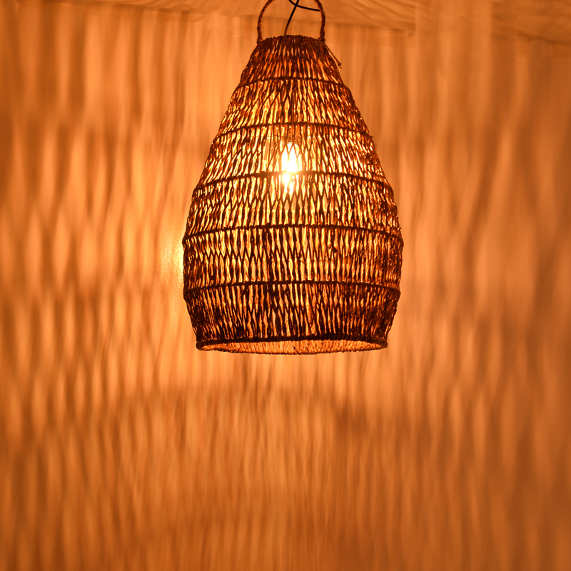 Φωτιστικό Οροφής Kelog Inart Ψάθα Σε Καφέ Απόχρωση 50X50X70Εκ