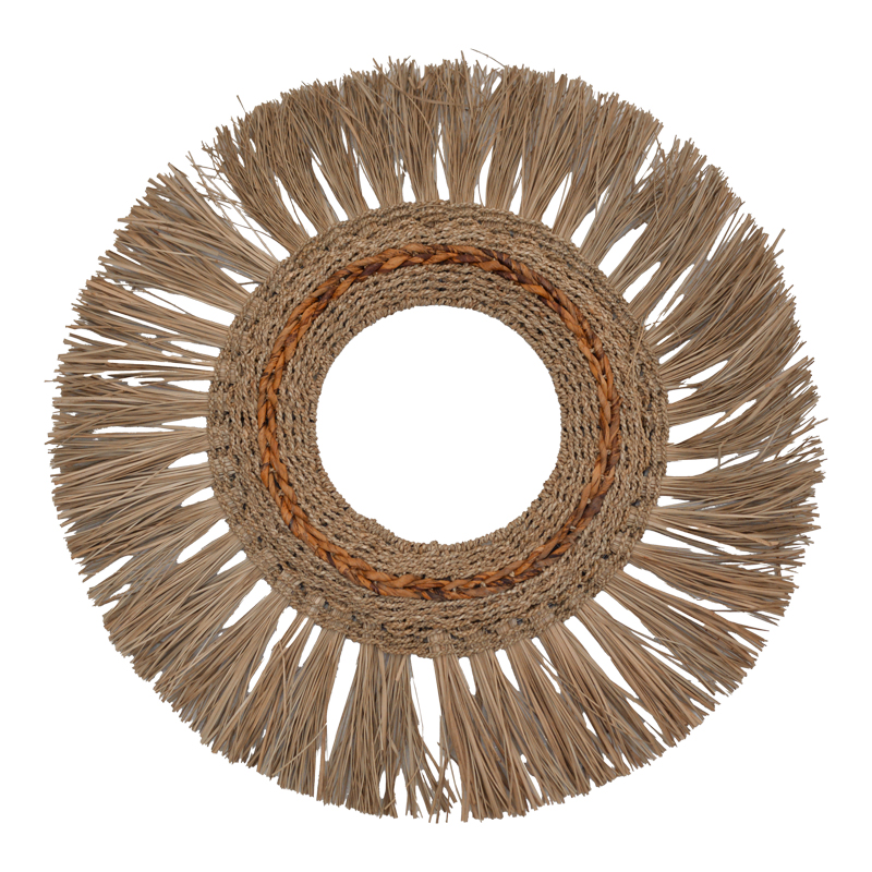 Διακοσμητικό Τοίχου Fiole Inart Ψάθα Σε Φυσική Απόχρωση Φ90X6Εκ