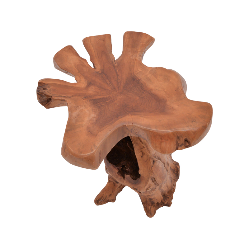 Βοηθητικό Τραπέζι Mushile Pakoworld Teak Ξύλο Σε Φυσική Απόχρωση 30X35X45Εκ