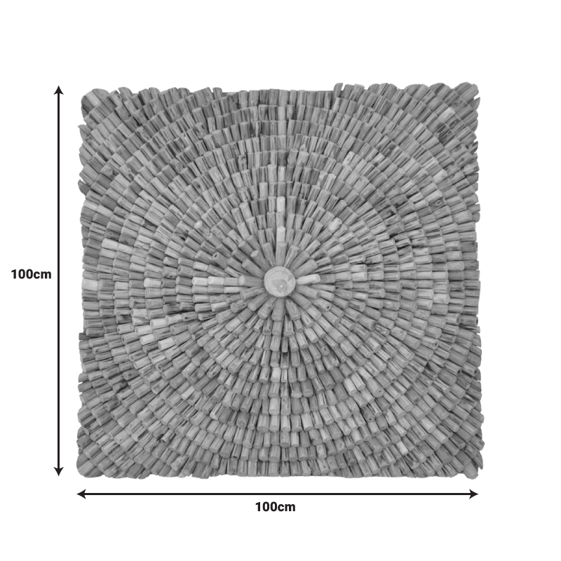 Διακοσμητικό Τοίχου Wallen Pakoworld Teak Ξύλο Σε Φυσική Απόχρωση 100X100X5Εκ