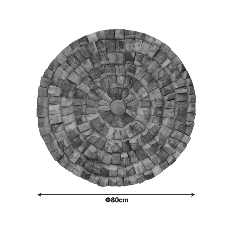 Διακοσμητικό Τοίχου Benez Pakoworld Teak Ξύλο Σε Φυσική Απόχρωση Φ80X5Εκ