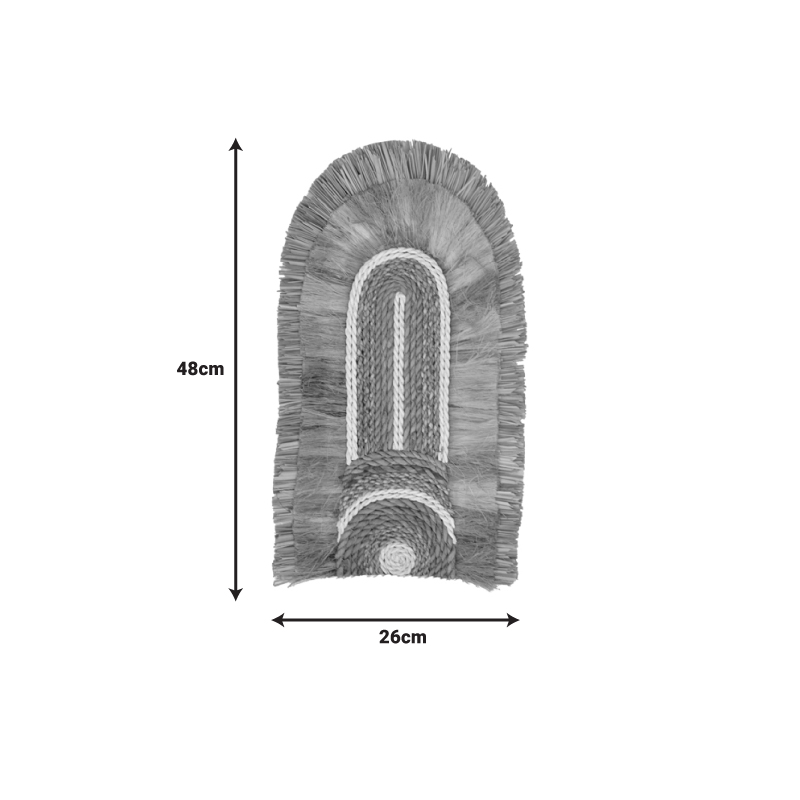 Διακοσμητικό Τοίχου Earsy I Inart Seagrass Σε Φυσικό Χρώμα 48X26X8Εκ