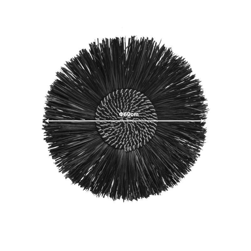 Διακοσμητικό Τοίχου Valene Inart Seagrass Σε Σκούρο Καφέ Χρώμα Φ60X8Εκ